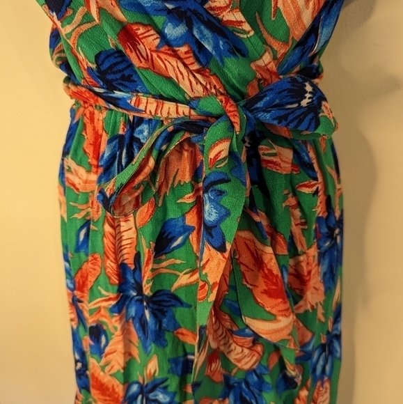 ZARA tropical floral print wrap dress xs - Picture 8 of 16